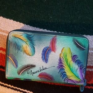 ANUSHKA HAND PAINTED genuine leather wallet